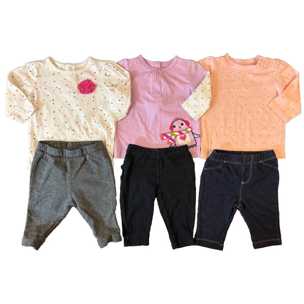 Baby Girl 3 Months Outfits Leggings Pants Shirts Long Sleeve Clothes Lot Penguin